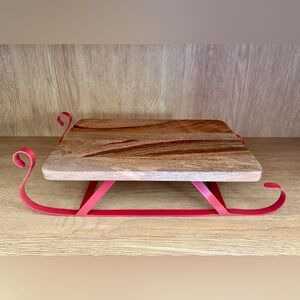 NWT Threshold Wooden Sleigh Serving Tray